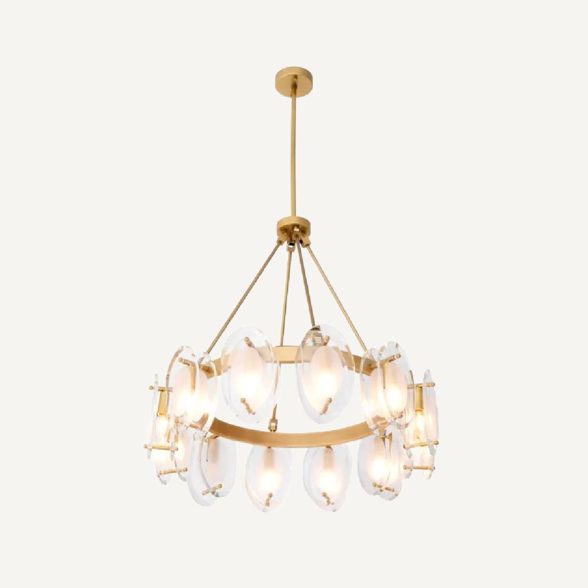 Lustre doré en verre satiné