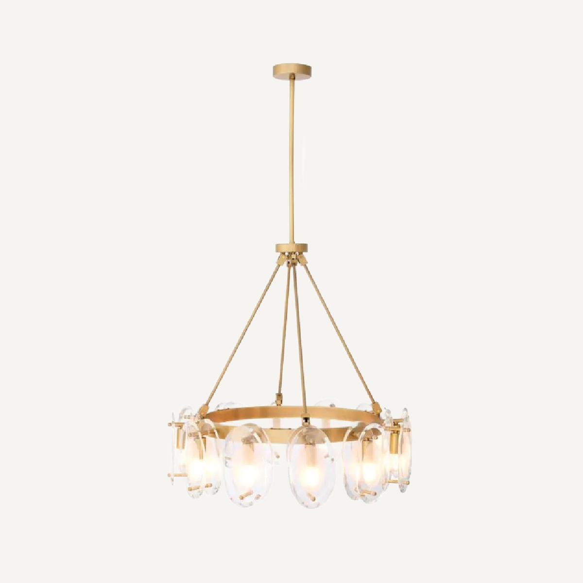 Lustre doré en verre satiné