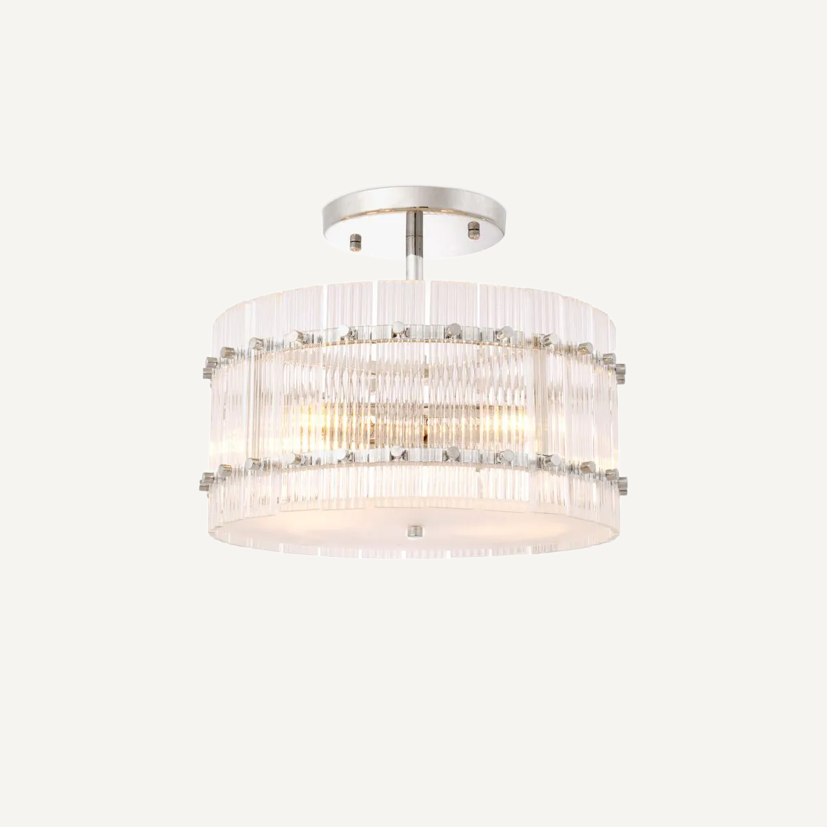 Plafonnier argenté en verre Round