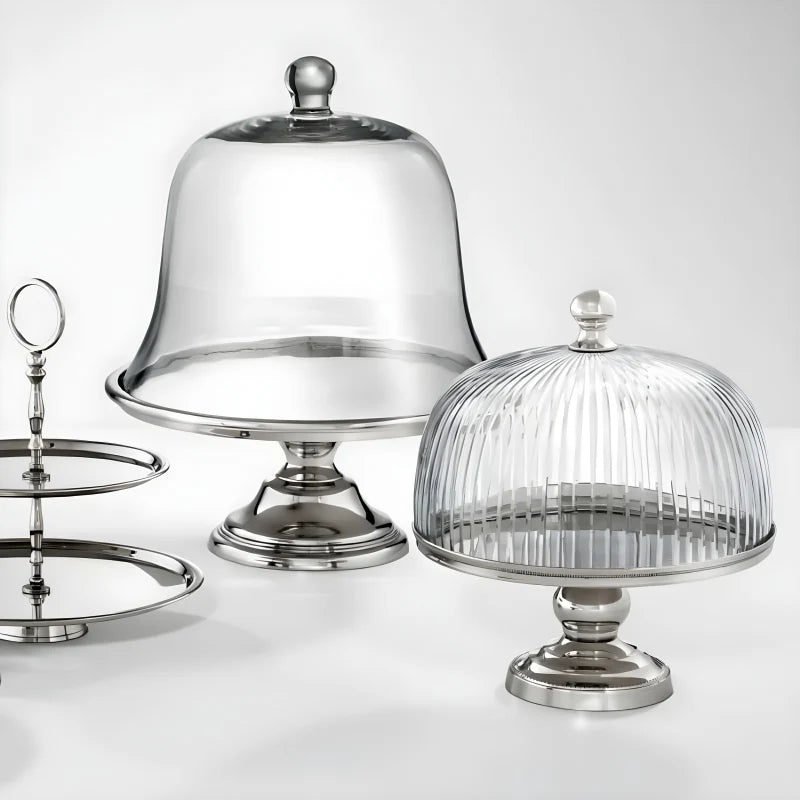 Présentoir cloche nickelé