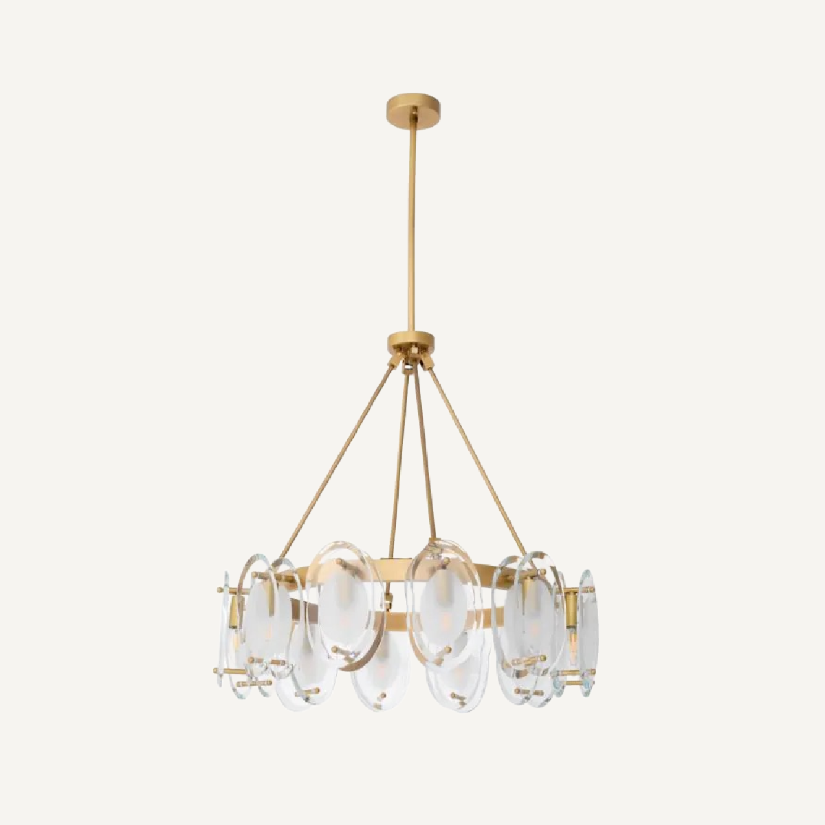 Lustre doré en verre satiné