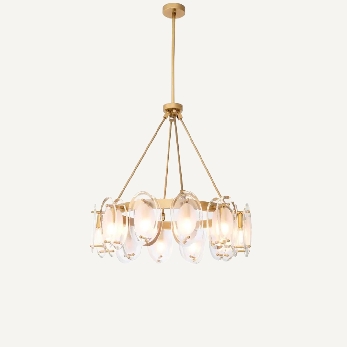 Lustre doré en verre satiné