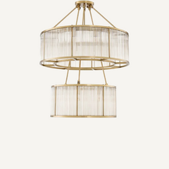 Vintage Gold Glass Pendant Chandelier Lighting Fixture