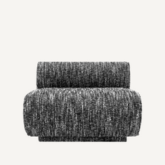 Black and White Boucle Accent Chair Modern Living Room Armchair Stylish Upholstered Seat