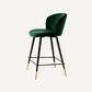 Chaise de comptoir en velours vert