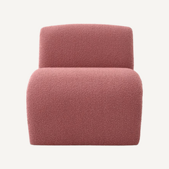 Pink Boucle Accent Armchair Chair Upholstered Lounge Chair for Living Room