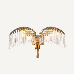 Gold Crystal Glass Wall Sconce Lighting Fixture Decorative Indoor Wall Lamp