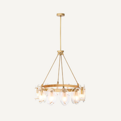 Gold Frosted Glass Modern Chandelier Lighting Fixture