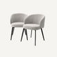 Chaise de salle à manger avec accoudoirs bouclé gris (lot de 2)
