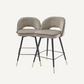 Chaise de comptoir en velours greige (lot de 2)
