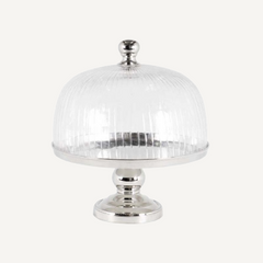 Nickel Plated Display Dome Stand for Collectibles and Jewelry Showcase