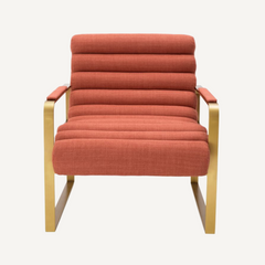 Orange Upholstered Accent Chair