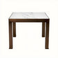 Table d'appoint cuivrée en marbre blanc