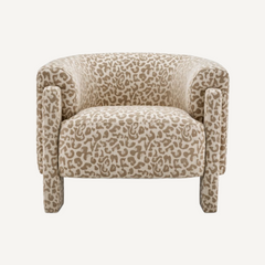 Leopard Print Upholstered Accent Chair for Living Room
