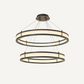 Lustre en bronze et en verre mat Double