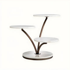 White Marble Jewelry Display Stand for Retail Countertop and Home Decor