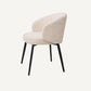 Chaise de salle à manger avec accoudoirs bouclé crème (lot de 2)