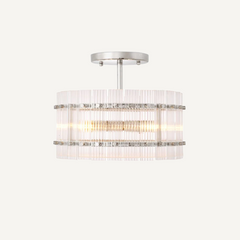Silver Glass Flush Mount Ceiling Light Fixture Modern LED Lamp