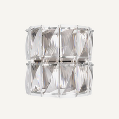 Silver Crystal Glass Wall Sconce Light Indoor Vanity Bathroom Bedroom Wall Lamp Fixture