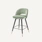 Chaise de comptoir en velours vert (lot de 2)